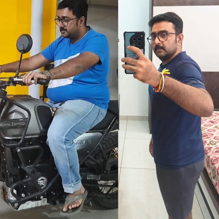 Vaibhav's before and after client transformation